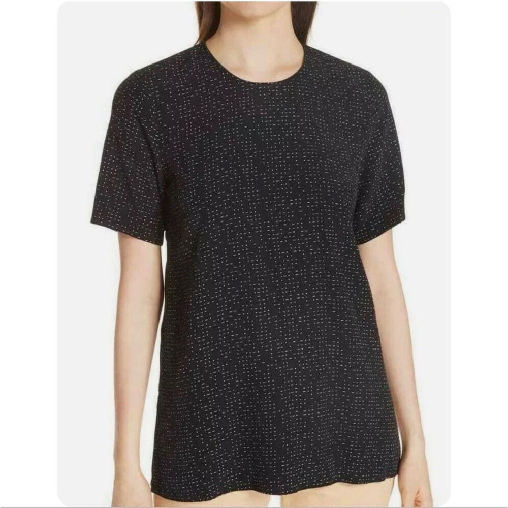 Eileen Fisher Morse Code Tencel Viscose Box Top Size 8P